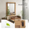 77 x 100 cm decoratieve wandspiegel om op te hangen interieur wandspiegel met dennenhouten lijst rustieke stijl natuurlijk 5