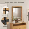 77 x 100 cm decoratieve wandspiegel om op te hangen interieur wandspiegel met dennenhouten lijst rustieke stijl natuurlijk 6