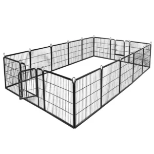 8 delige puppy box puppy hek opvouwbare dierenbox metaal zwart 400 x 240 x 100 cm 1