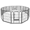 8 delige puppy box puppy hek opvouwbare dierenbox metaal zwart 400 x 240 x 100 cm 2
