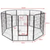 8 delige puppy box puppy hek opvouwbare dierenbox metaal zwart 400 x 240 x 100 cm 6