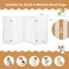 89 cm 4 panelen dierenhek zelfdragend houten veiligheidshek binnenhek voor kleine en middelgrote huisdieren wit 3
