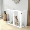 89 cm 4 panelen dierenhek zelfdragend houten veiligheidshek binnenhek voor kleine en middelgrote huisdieren wit 6