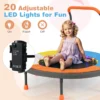 90 cm mini trampoline voor kinderen met verlichting opvouwbare trampoline voor binnen buiten met schuimrubberen handvat 4