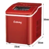 Aanrecht ijsblokjesmachine kogelijsblokjes klaar in 8 minuten maakt 12 kg ijs in 24 uur draagbare ijsmachine met zelfreinigende functie rood 5