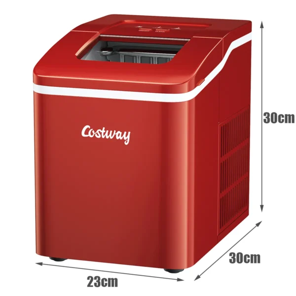 Aanrecht ijsblokjesmachine kogelijsblokjes klaar in 8 minuten maakt 12 kg ijs in 24 uur draagbare ijsmachine met zelfreinigende functie rood 5