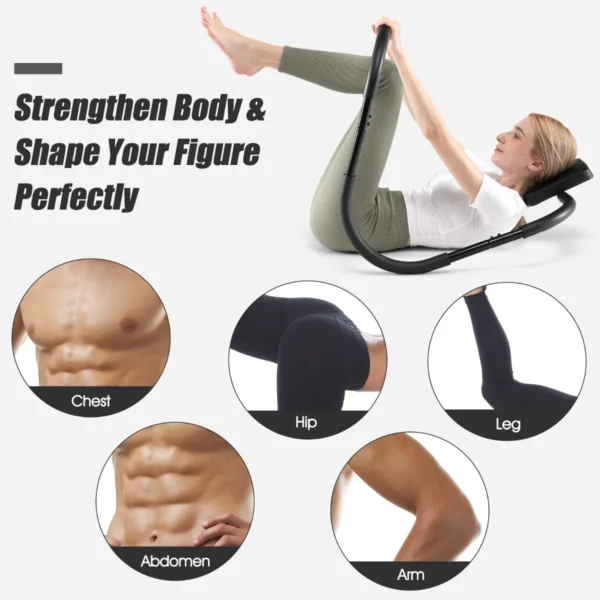Ab roller buiktrainer buikspiertrainer situp trainingsapparaat billen trainer voor thuis zwart 72,5 x 72,5 x 64 cm 7