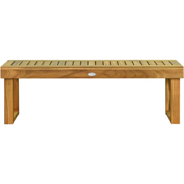 Acacia houten patio bank buiten eetkamer bank met latten zitting voor eetkamer/tuin zonder rugleuning boerderij bank (met voetensteun) 1