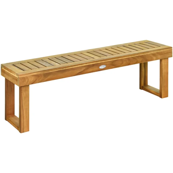 Acacia houten patio bank buiten eetkamer bank met latten zitting voor eetkamer/tuin zonder rugleuning boerderij bank (met voetensteun) 3