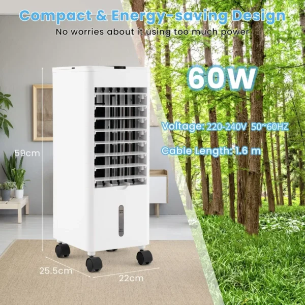 Airconditioning zonder afvoerslang 3 in 1 luchtkoeler ventilator en luchtbevochtiger mobiele airconditioner met 3 modi 12 uurs timer 2