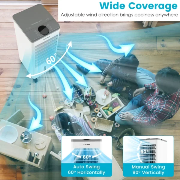 Airconditioning zonder afvoerslang 3 in 1 luchtkoeler ventilator en luchtbevochtiger mobiele airconditioner met 3 modi wit 4