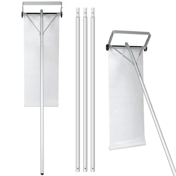 Aluminium daksneeuwhark verstelbare daksneeuwverwijdering met 4 stangen 2 soepele wielen pe weefsel max lengte 619 cm 2