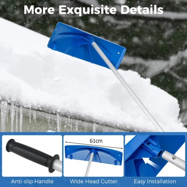 Aluminium sneeuwhark voor sneeuwruimen maximale lengte 574 cm 2 soepele wielen brede kop pe weefsel voor dode bladeren sneeuw 6
