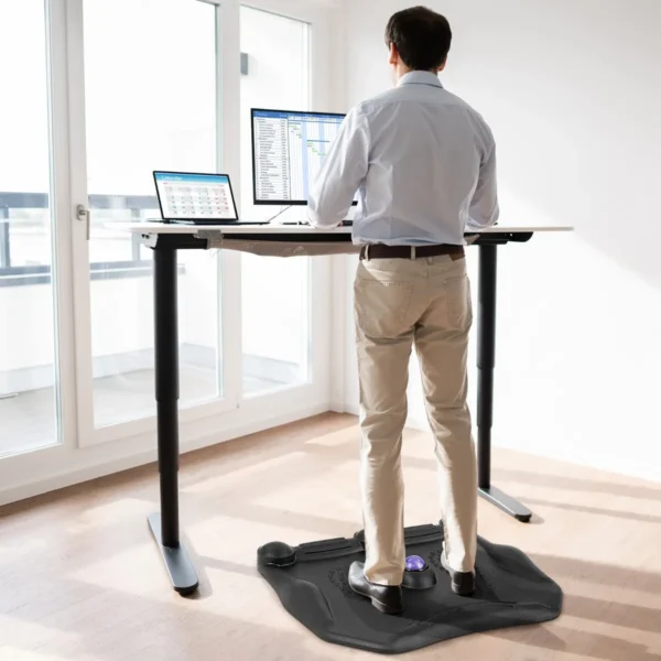 Anti vermoeidheid mat met massagerol bal ergonomische staand bureau mat met voet massage punten & antislip basis zwart 4