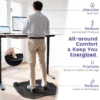 Anti vermoeidheid mat met massagerol bal ergonomische staand bureau mat met voet massage punten & antislip basis zwart 6