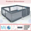 Babybox opvouwbaar box met 50 oceaanballen en 4 handgrepen kruiprooster met ademend mesh en deur box voor zuigelingen kinderen grijs 3