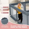Babybox opvouwbaar box met 50 oceaanballen en 4 handgrepen kruiprooster met ademend mesh en deur box voor zuigelingen kinderen grijs 4