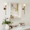 Badkamer spiegelkast wandkast met met spiegel ruimtebesparende badkamerkast opbergkast voor woonkamer slaapkamer wit 7