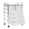 Badkamer trolley mobiele opslag trolley met 15 laden gekleurd/zwart 63 x 37 x 87 cm transparant 1