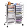Badkamer trolley mobiele opslag trolley met 15 laden gekleurd/zwart 63 x 37 x 87 cm transparant 2