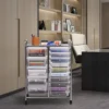Badkamer trolley mobiele opslag trolley met 15 laden gekleurd/zwart 63 x 37 x 87 cm transparant 7