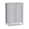 Badkamerkast bijzetkast dressoir met dubbele deur en verstelbare plank houten opbergkast keukenkast 60 x 30 x 80,5 cm grijs 2