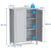 Badkamerkast bijzetkast dressoir met dubbele deur en verstelbare plank houten opbergkast keukenkast 60 x 30 x 80,5 cm grijs 3
