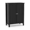 Badkamerkast bijzetkast dressoir met dubbele deur en verstelbare plank houten opbergkast keukenkast 60 x 30 x 80,5 cm zwart 2