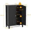 Badkamerkast bijzetkast dressoir met dubbele deur en verstelbare plank houten opbergkast keukenkast 60 x 30 x 80,5 cm zwart 3