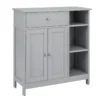 Badkamerkast onderkast voor de badkamer met lade deuren en verstelbare plank voor badkamer/woonkamer/slaapkamer/keuken grijs 1