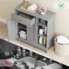 Badkamerkast onderkast voor de badkamer met lade deuren en verstelbare plank voor badkamer/woonkamer/slaapkamer/keuken grijs 5