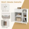 Badkamerkast onderkast voor de badkamer met lade deuren en verstelbare plank voor badkamer/woonkamer/slaapkamer /keuken wit 5