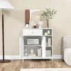 Badkamerkast onderkast voor de badkamer met lade deuren en verstelbare plank voor badkamer/woonkamer/slaapkamer /keuken wit 7