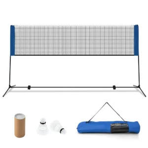 Badmintonnet met standaard badmintonnet in hoogte verstelbaar met 2 shuttles draagbare netstandaard voor badmintons tennis volleybal 1