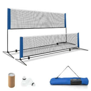 Badmintonnet met standaard badmintonnet in hoogte verstelbaar met 2 shuttles en draagtas draagbare netstandaard buiten 1