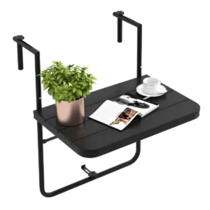 Balkontafel om op te hangen inklapbare balkonhangmat klaptafel hangtafel voor balkonleuningen 60 x 40 cm antraciet 1