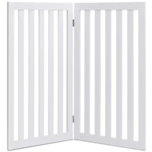 Barrier honden 89 cm hoog 2 panelen veiligheidshek houten kinderhek opvouwbaar (wit uitbreiding) 1
