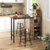 Bartafel met 2 krukken pubtafel en kruk met wijnrek voor 6 flessen eettafel en stoelen bistrotafel voor woonkamer/keuken bruin 7