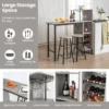 Bartafel met 2 krukken pubtafel en kruk met wijnrek voor 6 flessen eettafel en stoelen bistrotafel voor woonkamer/keuken grijs 3