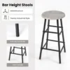 Bartafel met 2 krukken pubtafel en kruk met wijnrek voor 6 flessen eettafel en stoelen bistrotafel voor woonkamer/keuken grijs 4