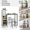 Bartafel met 2 krukken pubtafel en kruk met wijnrek voor 6 flessen eettafel en stoelen bistrotafel voor woonkamer/keuken grijs 5