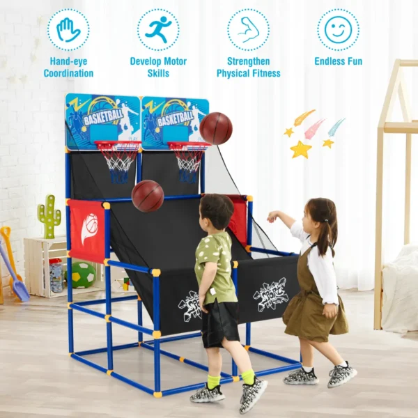 Basketbal arcade spel voor kinderen basketbal standaard met 2 manden 4 ballen en pomp voor sport games basketbal speelgoed set 2