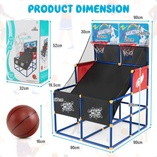 Basketbal arcade spel voor kinderen basketbal standaard met 2 manden 4 ballen en pomp voor sport games basketbal speelgoed set 3