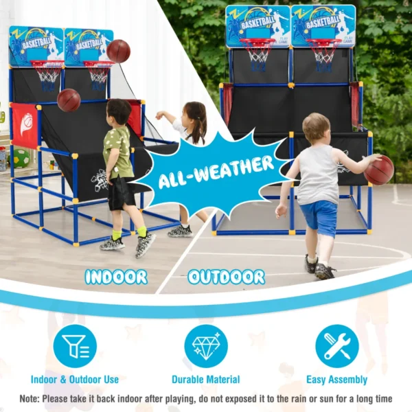 Basketbal arcade spel voor kinderen basketbal standaard met 2 manden 4 ballen en pomp voor sport games basketbal speelgoed set 4