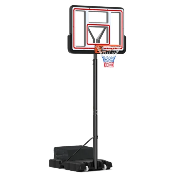 Basketbal hoepel buiten met standaard mobiel basketbalhoepel 225 305 cm in hoogte verstelbaar met handslinger gewichtzak & 2 netten 2