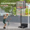 Basketbal hoepel buiten met standaard mobiel basketbalhoepel 225 305 cm in hoogte verstelbaar met handslinger gewichtzak & 2 netten 6