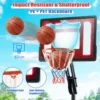 Basketbalmand met verstelbare hoogte van 1,55 tot 3,1 m draagbare basketbalstandaard met pe achtergrond voor binnen en buiten zwart 4