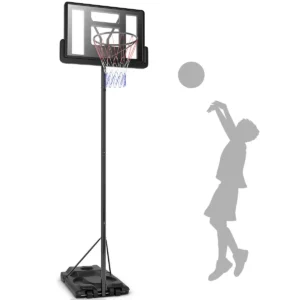 Basketbalstandaard 2,6 tot 3,05 meter in hoogte verstelbaar binnen buiten rollende basketbalkorf ideaal voor tieners volwassenen gebruik 1