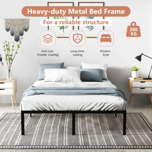 Bed 160 x 200 cm bedframe van metaal bedframe metalen bed tweepersoonsbed hoogte 36 cm opbergruimte onder het bed 3