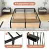 Bed 160 x 200 cm bedframe van metaal bedframe metalen bed tweepersoonsbed hoogte 36 cm opbergruimte onder het bed 5